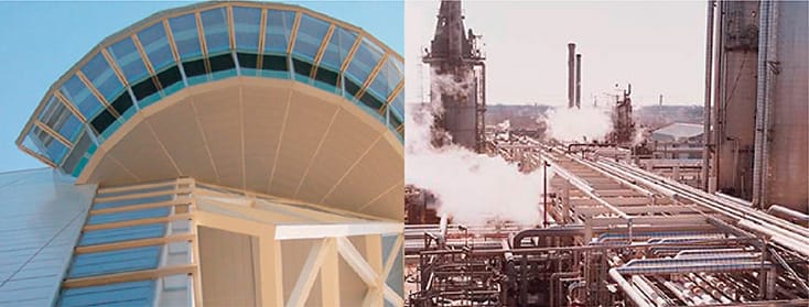 Estructuras de acero en exterior e industria protegidas con Albi Clad